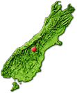 South Island map showing Twizel